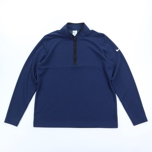 Nike Athletic Top Herren Large 1/4 Zip Dri-Fit Pullover Fleece Navy Blau Run