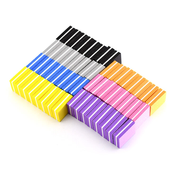 50 limas de bloque tampón de uñas acrílico pedicura lijado manicura arte en uñas arco iris Foto 3 de 4