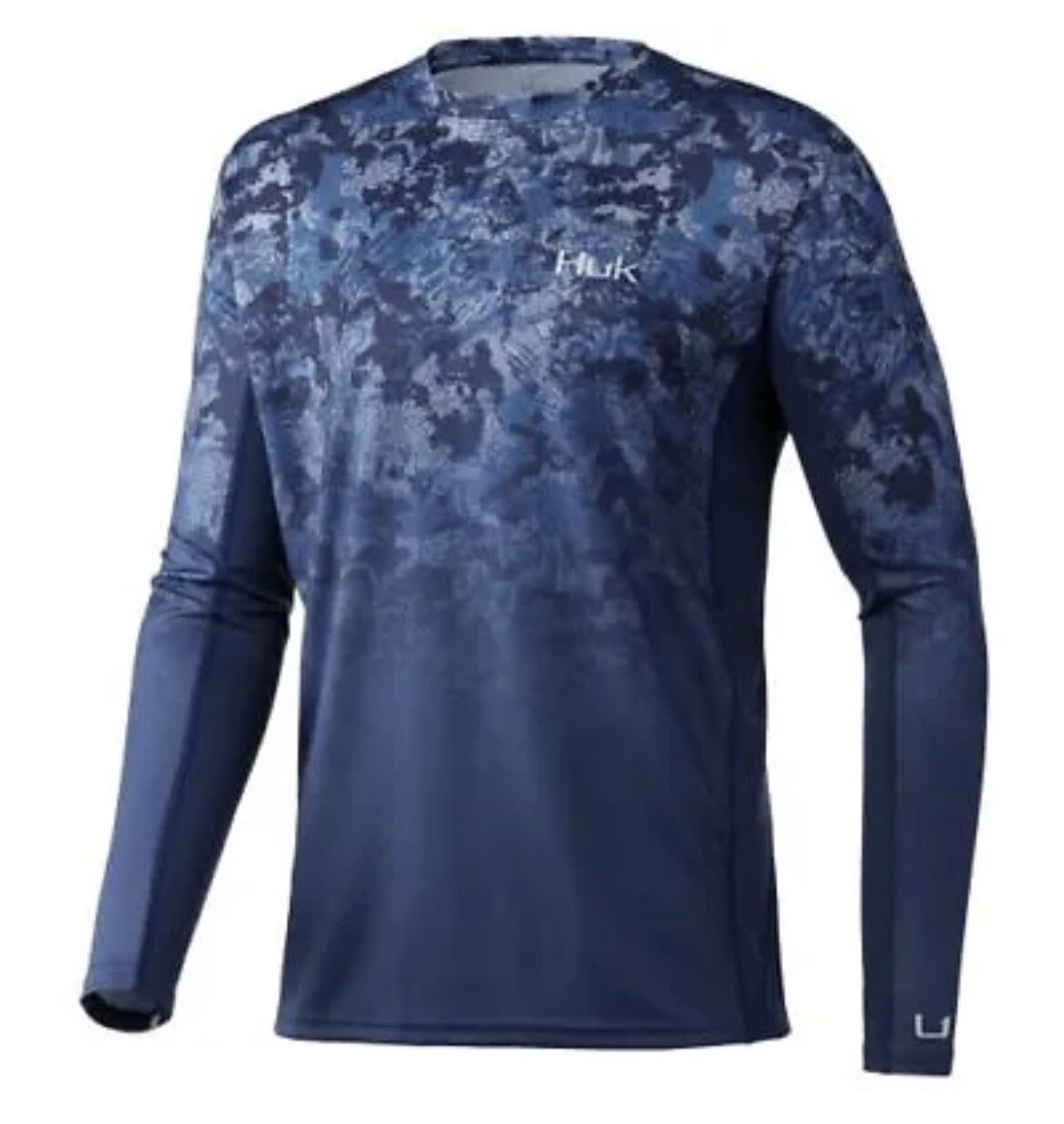 Chemise De Pêche Huk Manches Longues Dégradé Camouflage Bleu - Taille 3XL - Respirante