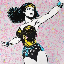 Wonder Woman - Original Pop Art Painting By Babes Kopp - Comic Book Portrait