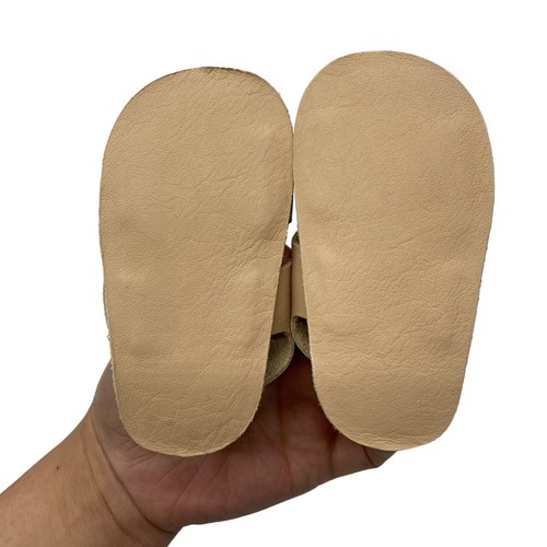 Zara Mini Soft Tan Leather Sandal Baby sz 6-9 Months/2.5-3 Made in Spain - Picture 8 of 13