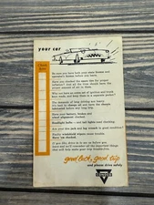 Vintage 1950s Conoco Travel Safety Checklist Booklet