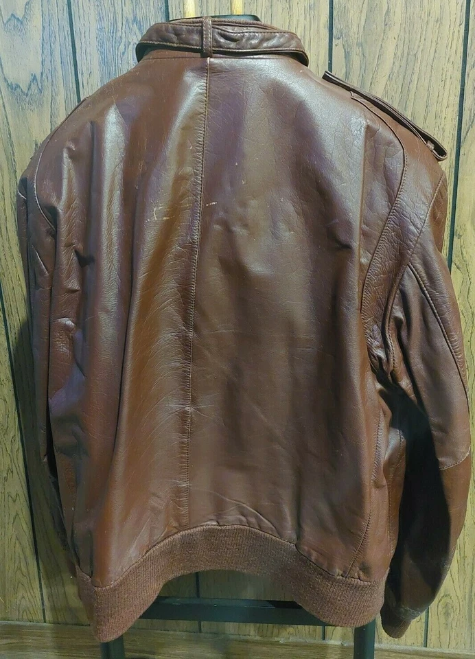 Chaqueta de cuero vintage años 80 Rapago Racer Café marrón mediana resistente manga larga Foto 2 de 4