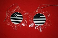 Thin Silver Line Clear Plastic Large or small Snowflake Shaped Ornament
