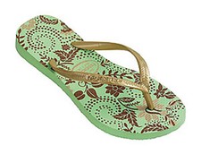 HAVAIANAS SLIM SEASON WOMEN'S FLIP FLOPS RUBBER Light Green US 11/12 BR 41/42