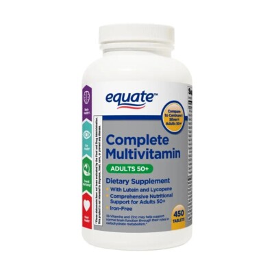 Equate Complete Multivitamin/Multimineral Supplement Tablets  Adults 50+ 450 Co
