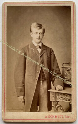 orig. CDV photo photograph man Mr. Fashion around 1880 Pforzheim Schmidt