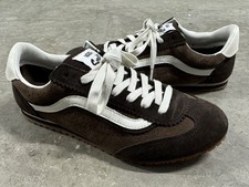 Vans Super Low Pro Serio Tenis Para Hombres 7.5 Demitasse Marrón Blanco Gamuza Zapatos Usados en Excelente Condición