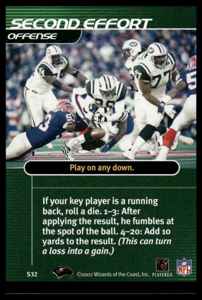 2002 NFL Showdown #S32 Second Effort Strategy