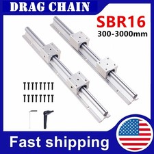 2x SBR16 300-3000mm Linear Silde Rail Guide Shaft 4x SBR16UU Bearing Blocks SET