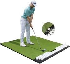 Integrated 5X4Ft 6X4Ft Golf Mat with Ball Tray, Thickening Golf Mats Practice