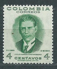 Colombia Mail 1949 Yvert 431 ** Mnh Character