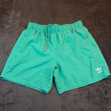 Adidas Adicolor Essentials Swim Shorts Mens Large Green Trefoil Mesh Lined