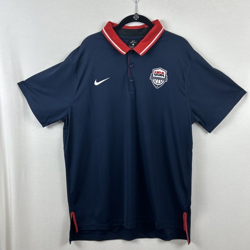 Nike Dri-Fit Team USA Basketball Polo Shirt Mens XL Dream Team Olympics NWOT(164
