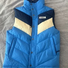 Snowbird Vintage Blue, Cream Vest XL  Men Women 50Th Anniversary Puffer