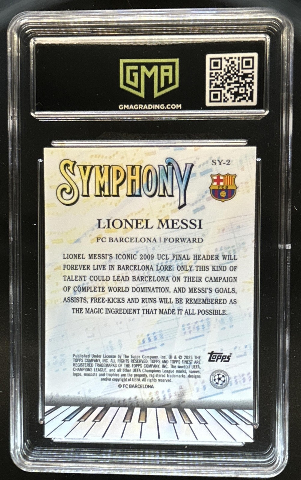 2024-25 Topps Finest UEFA Lionel Messi Symphony #SY-2 Barcelona GMA 10 view 2