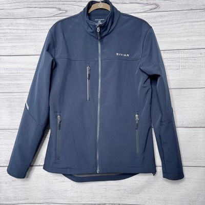 Rivian Design Collective Cintas Mens Small Navy Blue Softshell Zip Jacket Logo