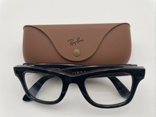 Ray-Ban Meta Wayfarer Glasses RW4006 Shiny Black, Solid Blue Lenses