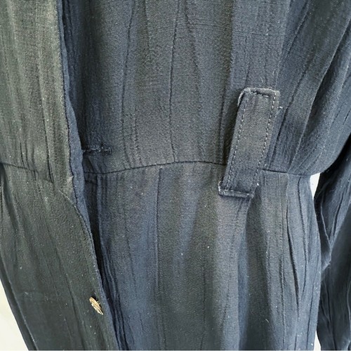 Monica Heart vintage 80s black crinkle utility slouchy knee length dress size 12 - Picture 6 of 15