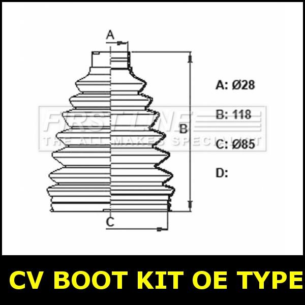 CV Boot Kit OE Type Rear Axle Outer Fits RENAULT MEGANE III 1.6 1.9 2.0 B42A