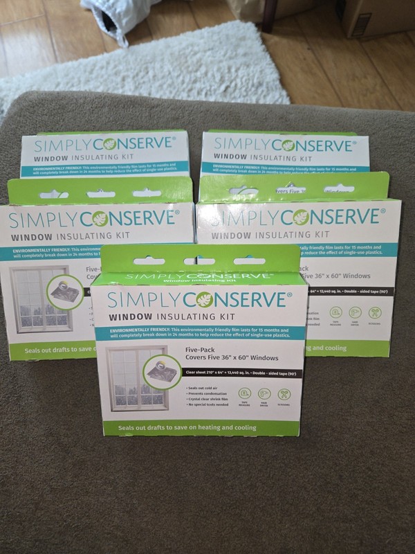 Simply Conserve Window Insulating Kit 5 Packs Of 5 36"x60" WK64210EF Lot Of 25