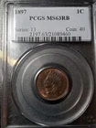1897 Indian Head Cent/Penny-Graded PCGS MS-63RB!NICE STRIKE & MIX OF RED/BROWN!!