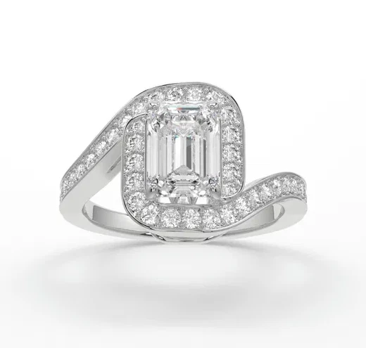 GIA IGI Lab Grown Diamond Engagement Ring 1,35 Karat Smaragdschliff 950 Platin - Bild 4 von 4