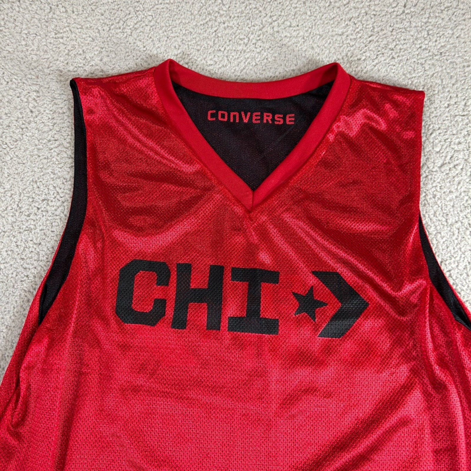 Converse Open Gym Reversible Basketball Jersey Tank Top CHI Red Black X Large thumbnail 6
