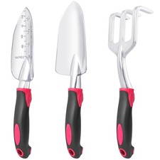 Garden Tools Set, 3 Pack Heavy Duty Gardening Tools Set Include Garden Shovel, T