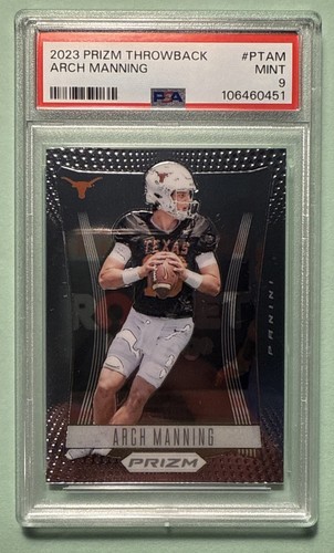 ARCH MANNING 2023 Panini Prizm Throwback Rookie Card #PTAM PSA 9 Texas Longhorns