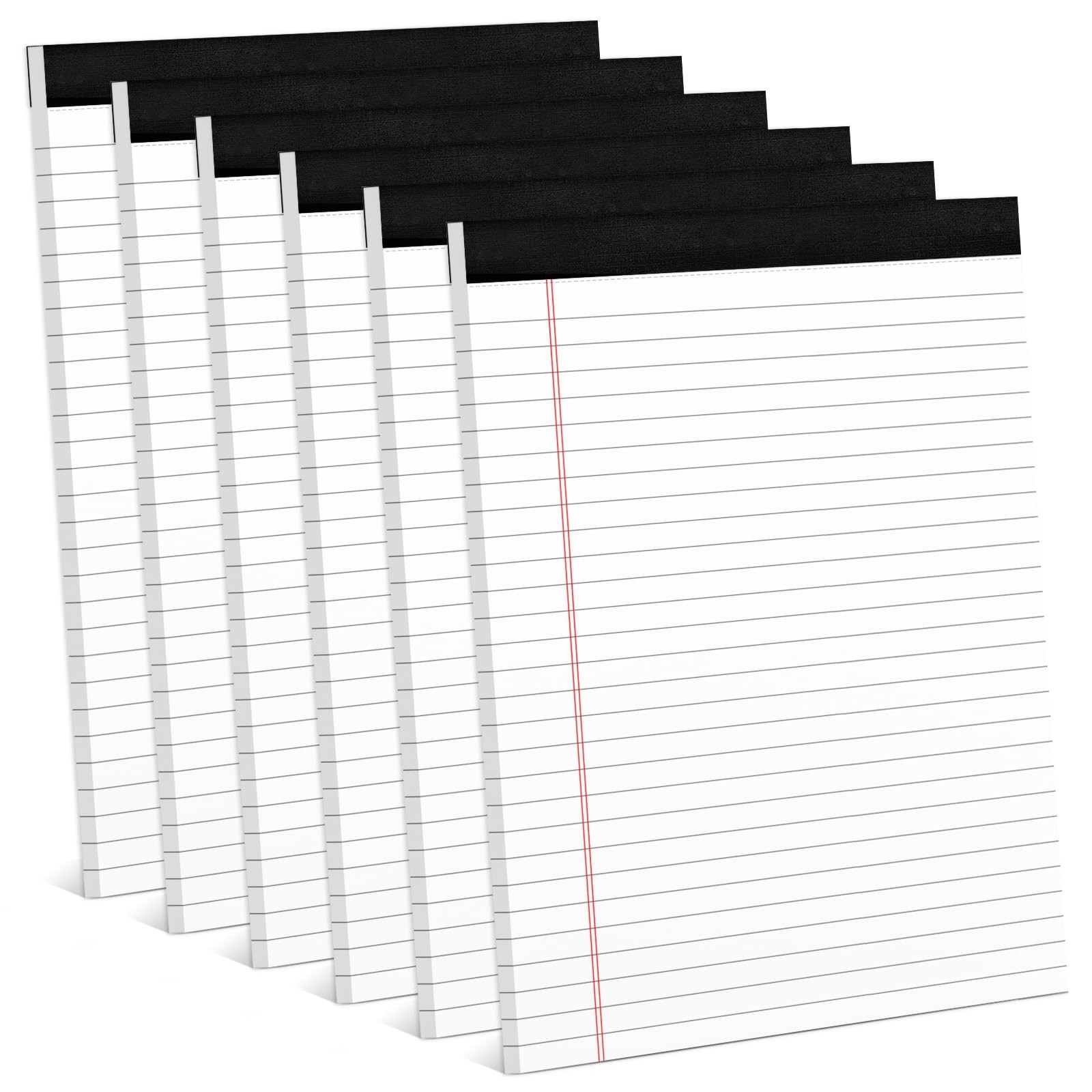 6 Pack Legal Pads 8.5 x 11 - White Writing Notebooks for Office & School Use
