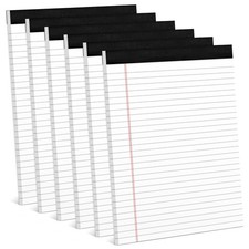 6 Pack Legal Pads 8.5 x 11 - White Writing Notebooks for Office & School Use