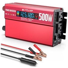 Power Inverter with LCD Screen Display, 2 AC Outlets, 36W Type-C Port, 500W