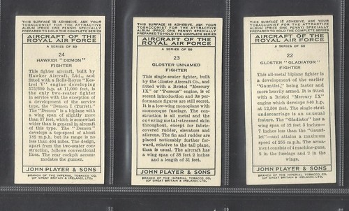 (2DR) 86 YR OLD VINTAGE SET OF 50 CARDS AIRCRAFT OF THE RAF BOMBER SPITFIRE ETC - Picture 19 of 19