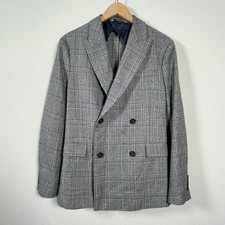 Zara Relaxed Plaid Blazer Womens Jacket M Minimalist Preppy Dark Academia