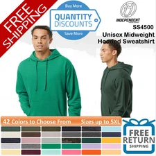 🔥 Independent Trading Co. Unisex Midweight Hooded Sweatshirt Up To 5XL SS4500
