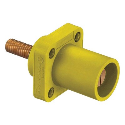 HUBBELL HBLMRSY Recpt,Yellow,Male,Threaded Stud,400 A 20TR63