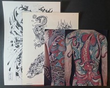 1977 Don Ed Hardy Vintage, Japanese, Traditional, Style Tattoo Flash Photo Lot