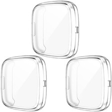 Screen Protective Case with Fitbit Versa 2 , 3-Pack Soft TPU Full Cover Cases...
