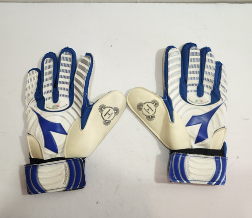 Diadora Rigore Gamma Goalkeeper Soccer Gloves Size 6 White/Blue/Gray Pair