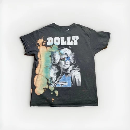 🔥Custom “VTG” Dolly Parton🔥 Black Graphic T-Shirt Size L � Vintage vintage concert t-shirt, vintage, single stitch, B+ condition