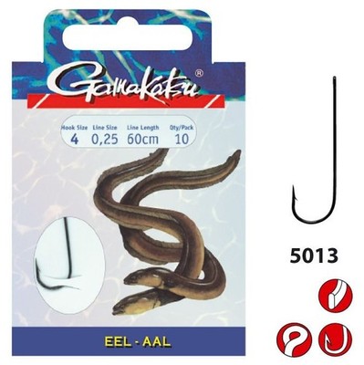 Spro Gamakatsu LS-5013F Aalhaken gebundene Angelhaken Vorfach Aal Wurm Haken