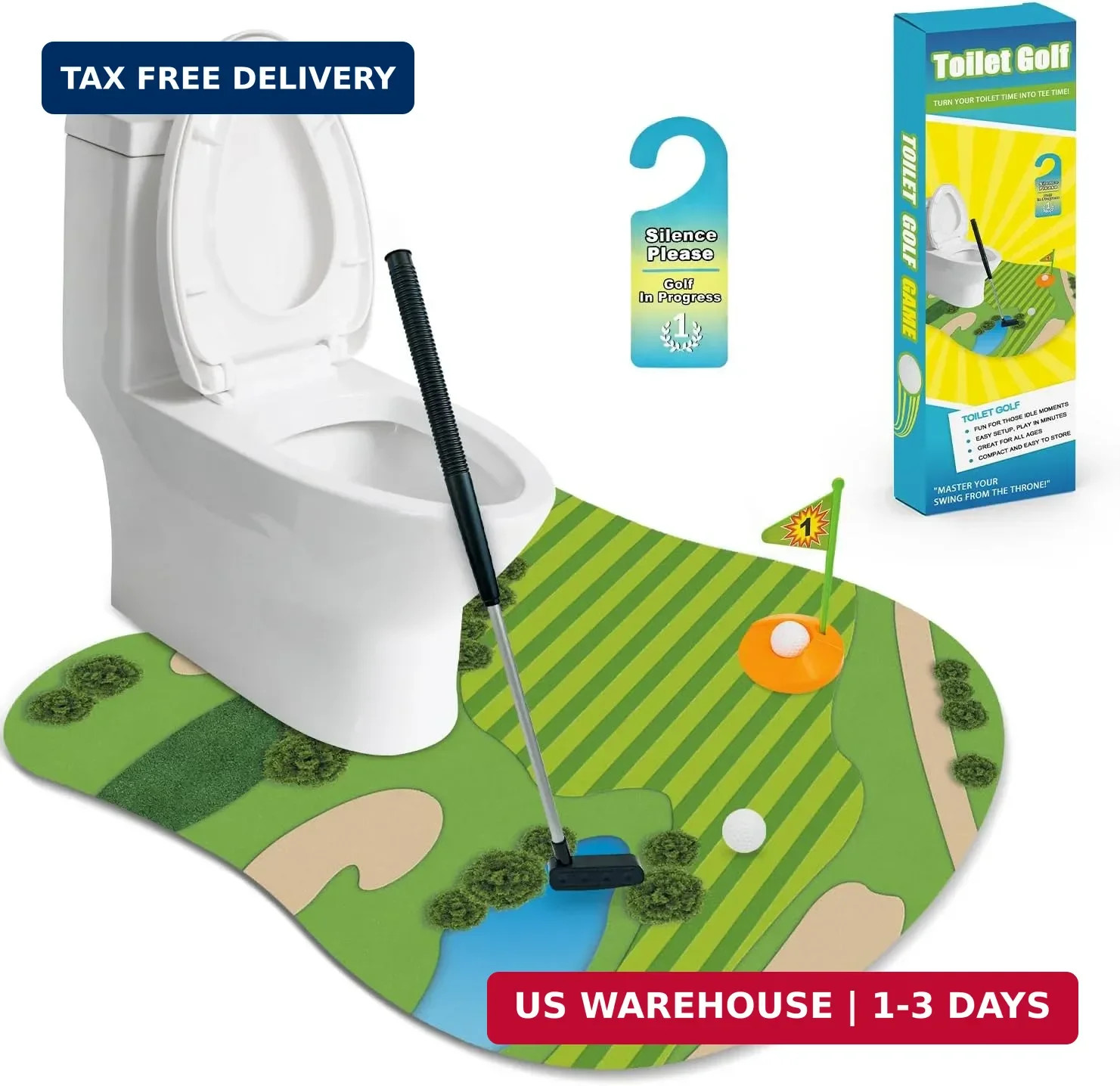 Gag Gifts For Men Golfer, Toilet Golf Bathroom Game For Adul