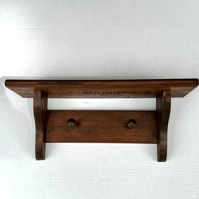 Vintage Wood Shelf 2 Pegs Country Rustic Farmhouse Countrycore Knick Knack