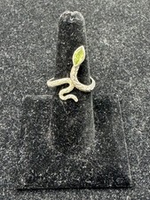 Peridot Women s Sterling Silver Snake Design Ring Size 8