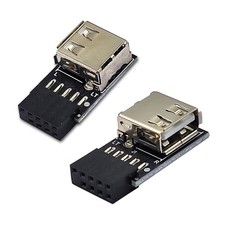 USB 2.0 Adapter Converter 9 Pin to USB A Female for Motherboard Internal Connect