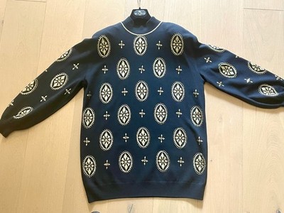 St. John Evening Black and Gold Knit Sweater Size 12