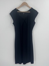 Talbots Classic Black Pleat Front Sheath Dress 12P LBD