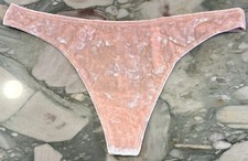 NEW Victoria Secret PINK Velvet Thong Panty - Misty Rose - XL