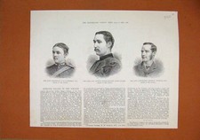 Original Old Antique Print 1885 Portrait Dudley Digges Dalison Newman Seymour